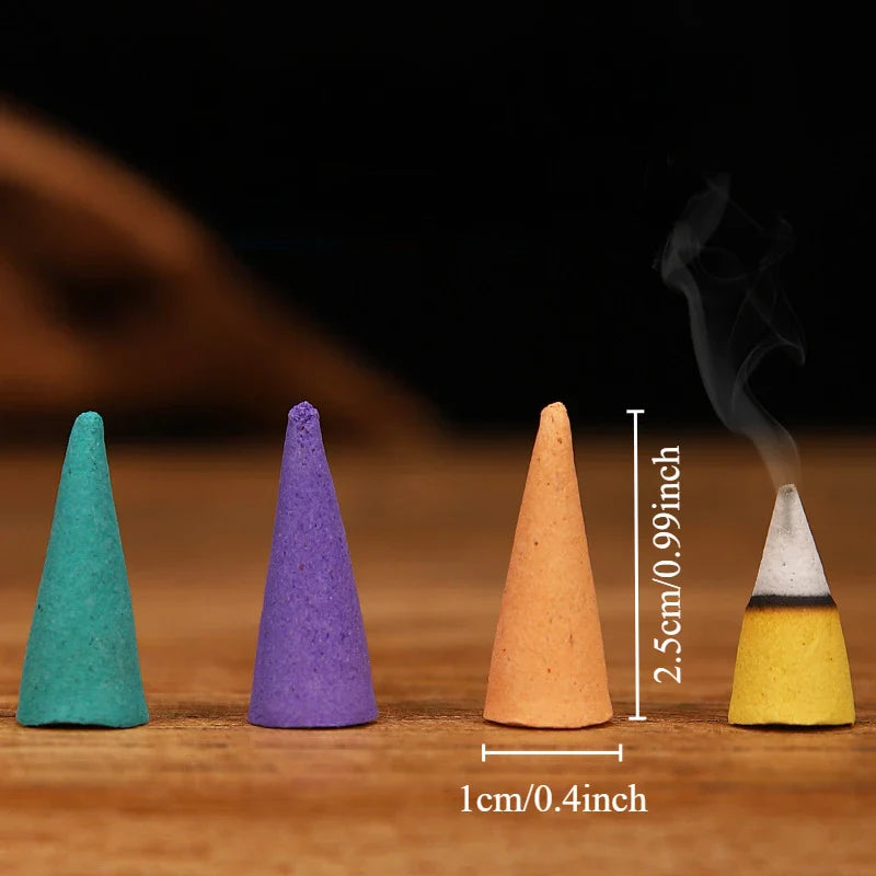 60-Pack Sandalwood Scented Incense Cones for Meditation, Relaxation & Anxiety Relief
