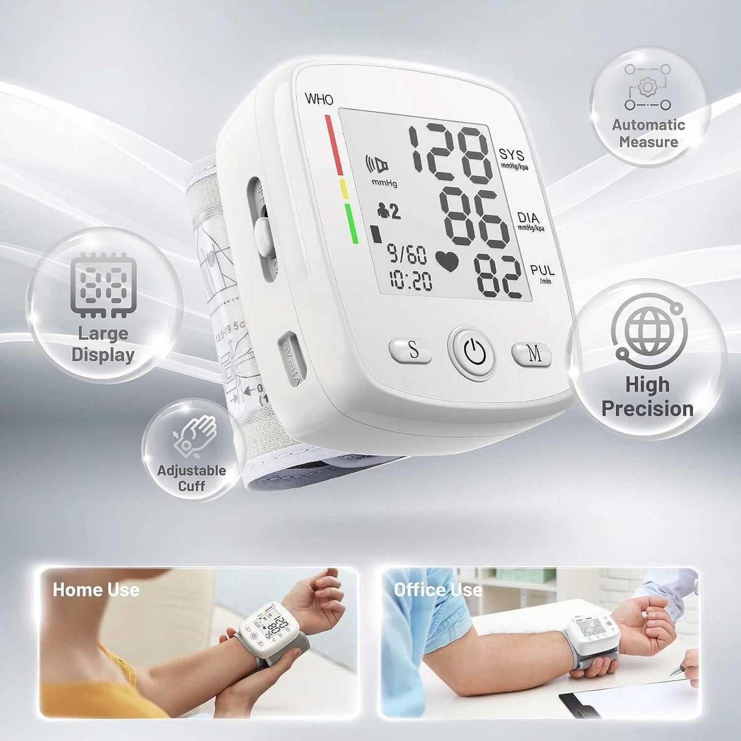 Digital Wrist Blood Pressure Monitor with Voice