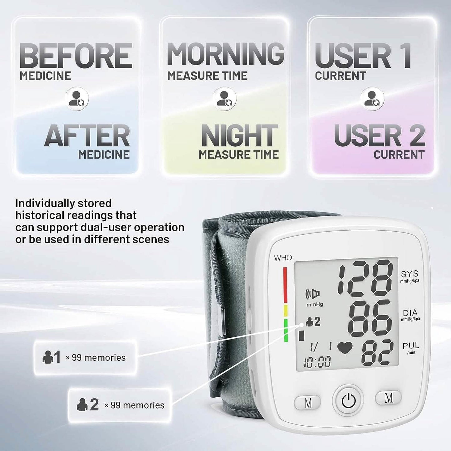 Digital Wrist Blood Pressure Monitor with Voice