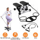 Mini Fitness Stepper with 2 Resistance Bands LCD Monitor